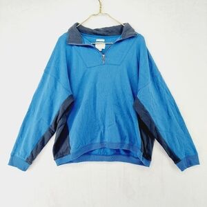 American Eagle Outfitters Blue Black Ahh-Mazingly Soft 1/4 Zip Sweatshirt P2511